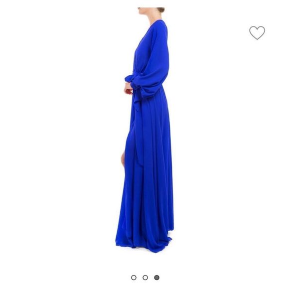 Vintage 70s Style Meghan LA Women's Surplice V-Neck Wrap Maxi Dress Small - Picture 4 of 5